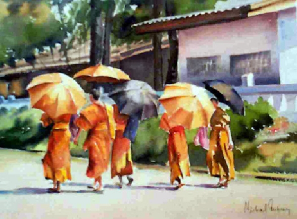 Monks in Laos