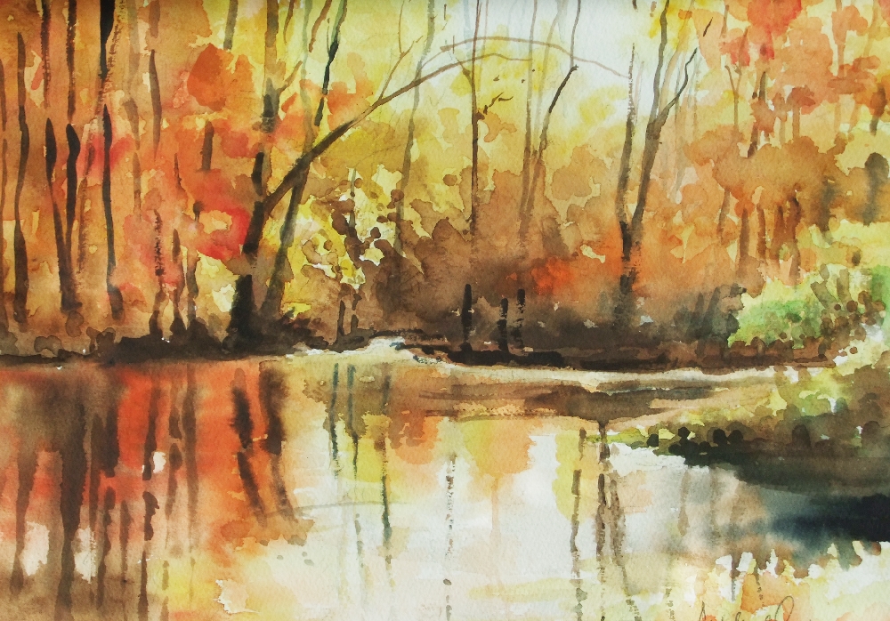 Autumn lake, Banwell